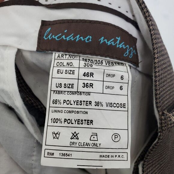 Luciano Natazzi Suit Mens 42R Blazer 36R Pants Modern Fit Drop 6 Professional - Picture 8 of 12